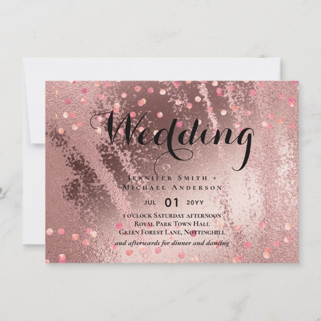 Modern Rose Gold Trendy Budget Wedding (Front)