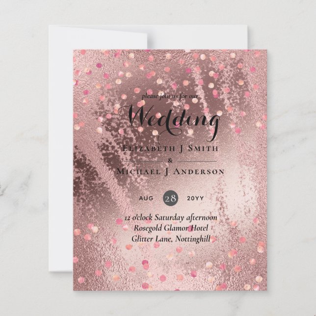 Modern Rose Gold Trendy Budget Wedding (Front)