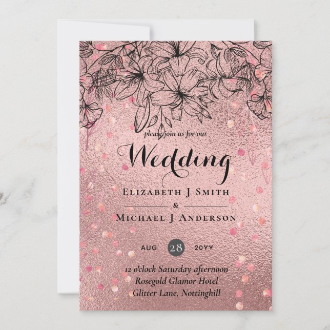 Modern Rose Gold Trendy Budget Wedding (Front)