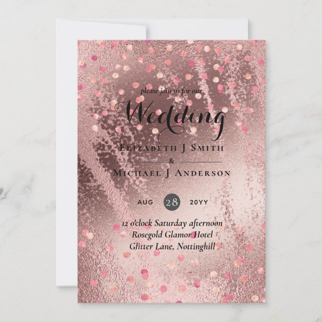 Modern Rose Gold Trendy Budget Wedding (Front)