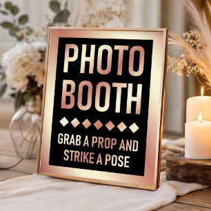 Modern Rose Gold Wedding Photo Booth Sign