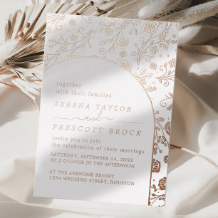 Modern Rose Gold Wedding Real Foil Invitation