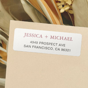 Modern Rose Gold Wedding Return Address