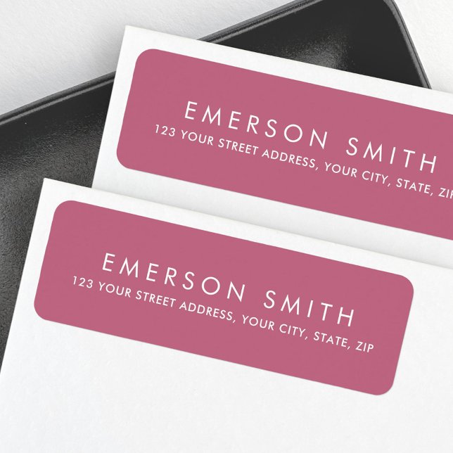 Modern rose mauve minimal elegant return address (Modern rose mauve minimal elegant return address label)
