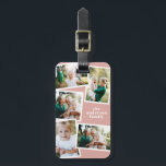 Modern rose pink multi photo family elegant gift luggage tag<br><div class="desc">Modern rose pink multi photo family stylish elegant black gold design. Ideal thoughtful birthday,  Mothers day,  Fathers day,  or Christmas day gift.</div>
