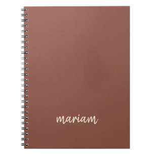 Modern Rose Taupe Trendy Script Name Monogram Notebook