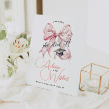 Modern Rosegold Bow Graduation Advice & Wishes