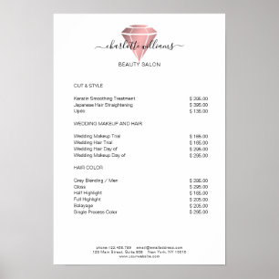 Modern Rosegold Diamond Price List  Poster