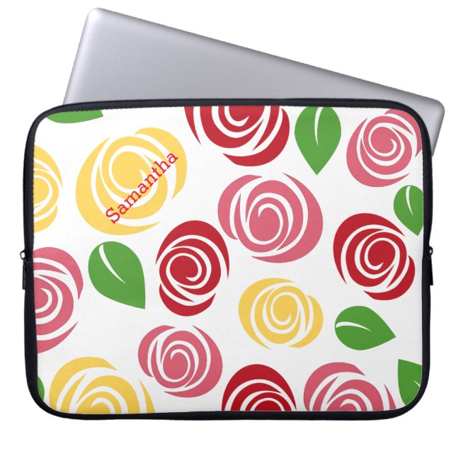 Modern Roses Custom Laptop Bag (Front)