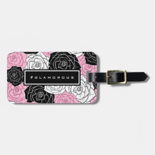 Modern roses luggage tag