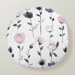 Modern roses pattern round cushion