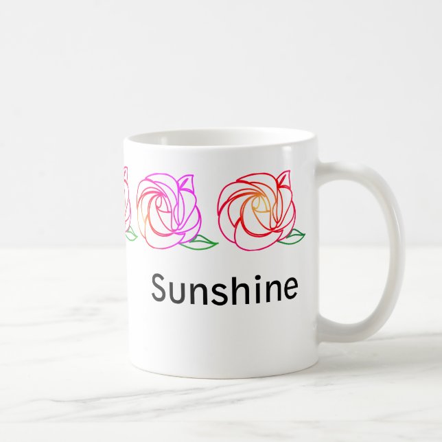 Modern Roses Personalised Mug (Right)