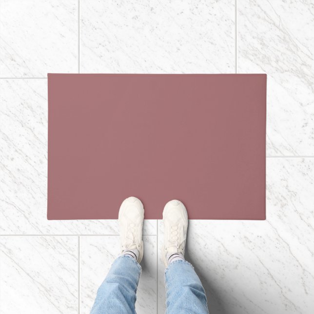 Modern Rosewood Pink Plain Solid Colour Doormat (Indoor)