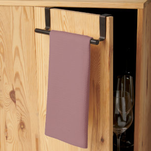 Modern Rosewood Pink Plain Solid Colour Tea Towel