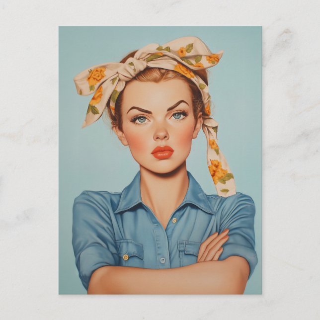 Modern Rosie Portrait Postcard (Front)