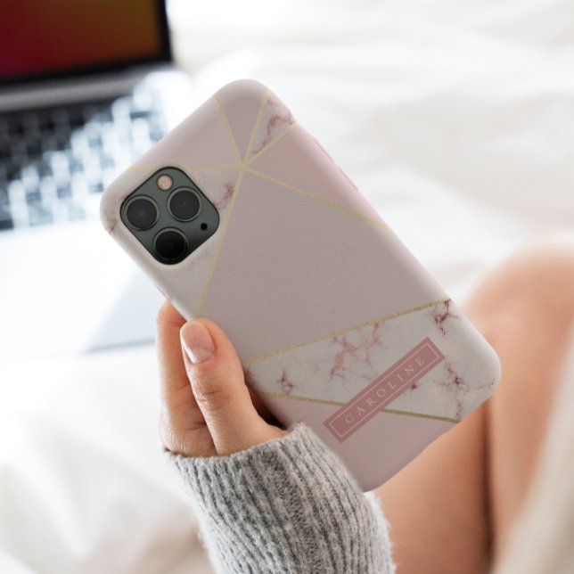Modern Rosy Gold Marble Phone Case (Creator Uploaded)