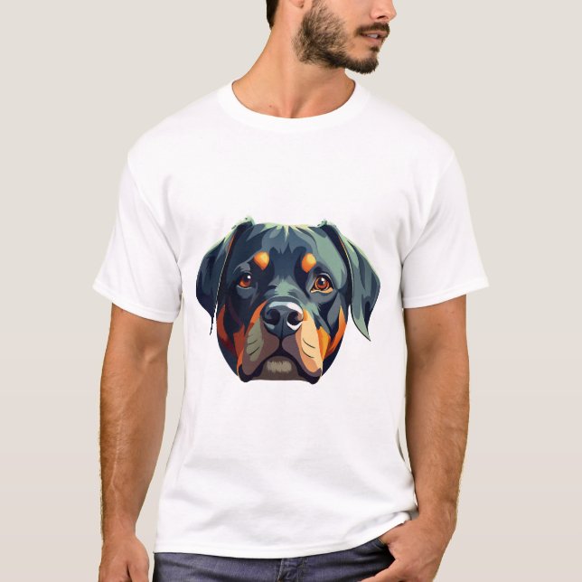 Modern Rottweiler Portrait � Bold Vector Style Dog T-Shirt (Front)