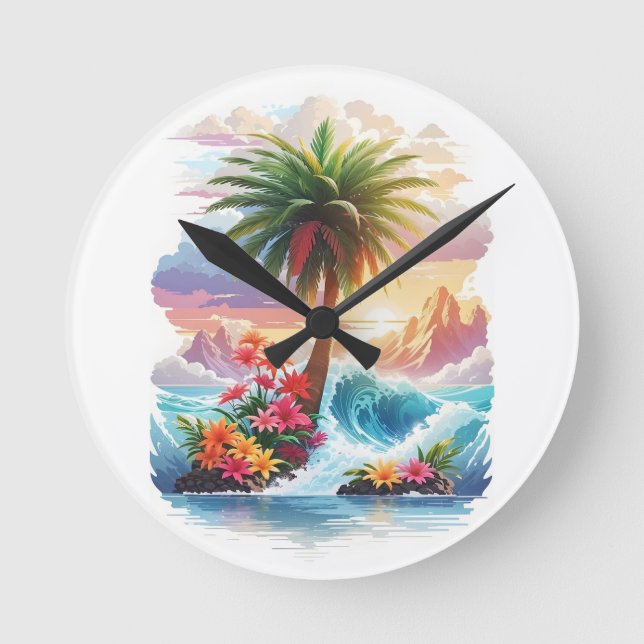 Modern Round Acrylic Wall Clock (Front)
