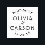 Modern Round Personalised Wedding Monogram Rubber Stamp<br><div class="desc">Elegant wedding rubber stamp design features a modern stylish round-shaped "wedding of" custom monogram of the bride and groom names in chic striped text with an ampersand and wedding date.</div>