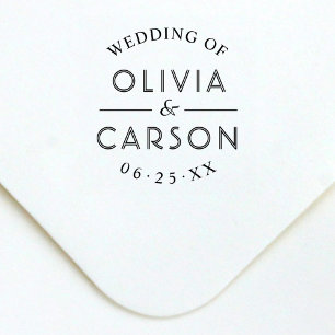 Modern Round Personalised Wedding Monogram Self-inking Stamp