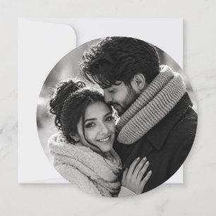 Modern Round Photo Wedding Invitation