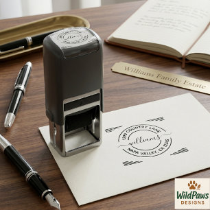 Modern Round Return Address Custom Business Self-inking Stamp