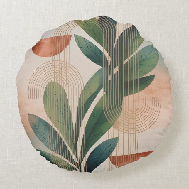 Modern Round Throw Pillow (Back)