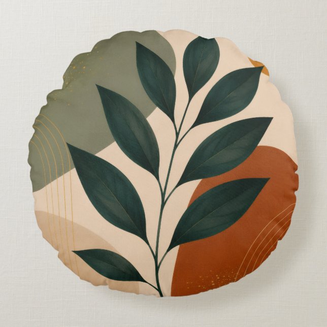 Modern Round Throw Pillow (Front)