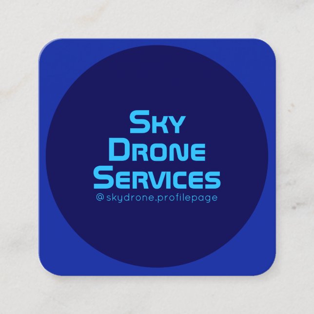 Modern rounded style monotone indigo toned square business card (Front)