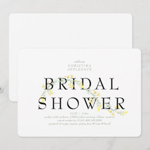 Modern Rounded Yellow Wildflower Bridal Shower Invitation