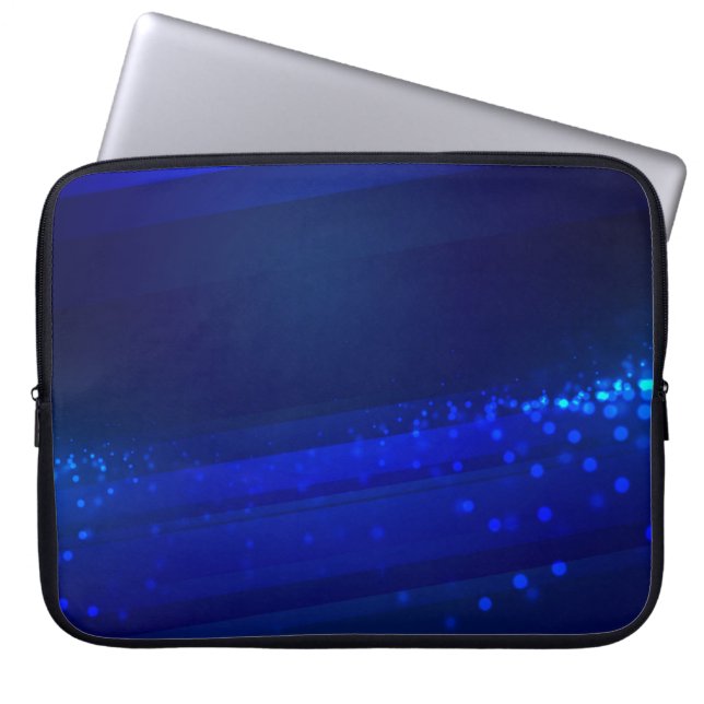 Modern Royal Blue Abstract Lines Laptop Sleeve (Front)