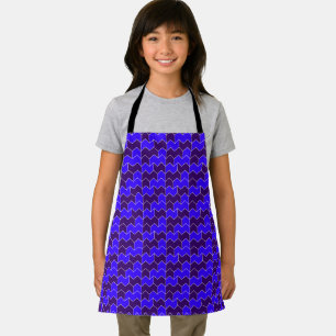 Modern Royal Blue and Purple Geometric Zigzag Apron