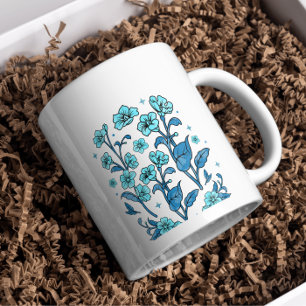 Modern ROYAL BLUE Floral PERSONALIZE Mug