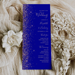 Modern Royal Blue Rose Gold Glitter Wedding