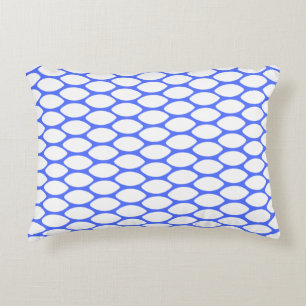 Modern Royal Blue White Pattern Accent Pillow