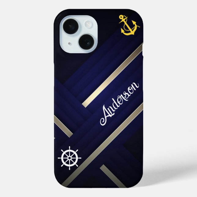 Modern Royal Caribbean Cruise Blue White Text Case-Mate iPhone Case (Back)