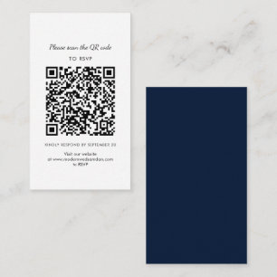Modern RSVP QR Code Wedding Enclosure Card