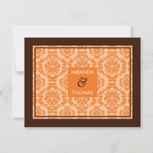 MODERN RSVP REPLY CARD :: damask colours 8