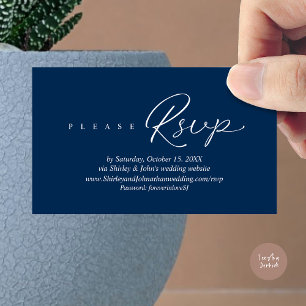 Modern RSVP Wedding Invitation, via Website Enclosure Card
