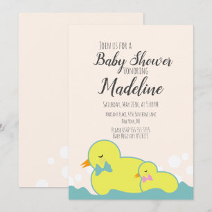 Modern  Rubber Ducks Beige  Baby Shower   Invitation