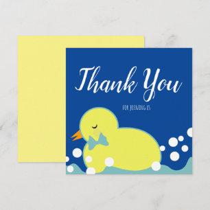 Modern Rubber Ducks Blue Baby Shower Thank You 