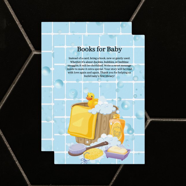 Modern Rubber Ducky Bubbles Baby Shower Enclosure Card (Creator Uploaded)
