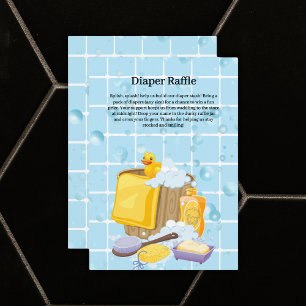 Modern Rubber Ducky Bubbles Baby Shower Enclosure Card
