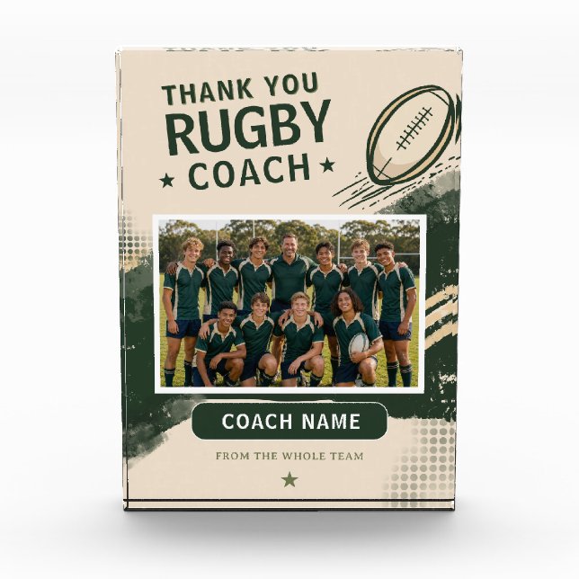 Modern Rugby Team Photo Coach Block (Front)