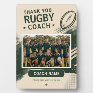 Modern Rugby Team Photo Coach Plaque