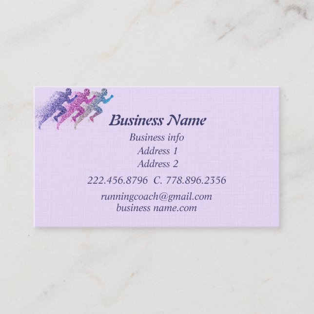 Modern Runners Personal Trainers Coach Business Card (Front)
