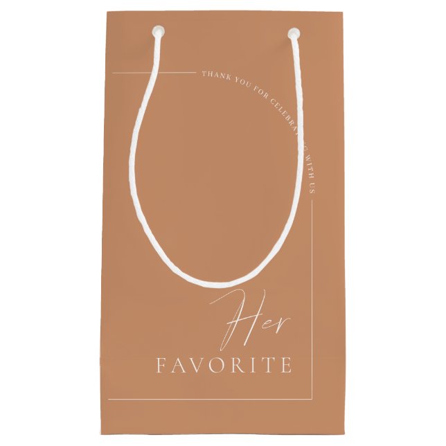 Modern Rust Arch Wedding Guest His Favourite  Small Gift Bag (Front)
