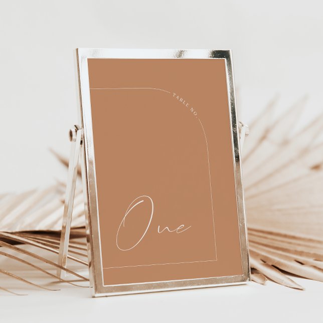 Modern Rust Calligraphy One Table Number (Creator Uploaded)