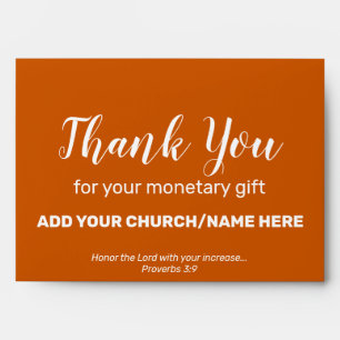 Modern Rust Church Offering Charity Donations Cash Envelope