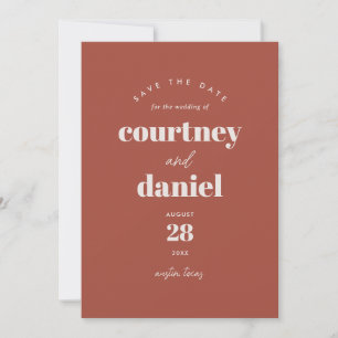 Modern Rust Trendy Photo Save the Date